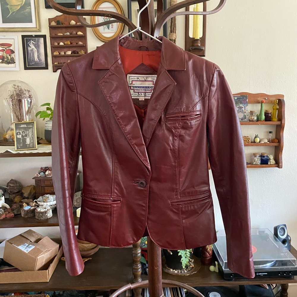 Casablanca vintage red leather jacket